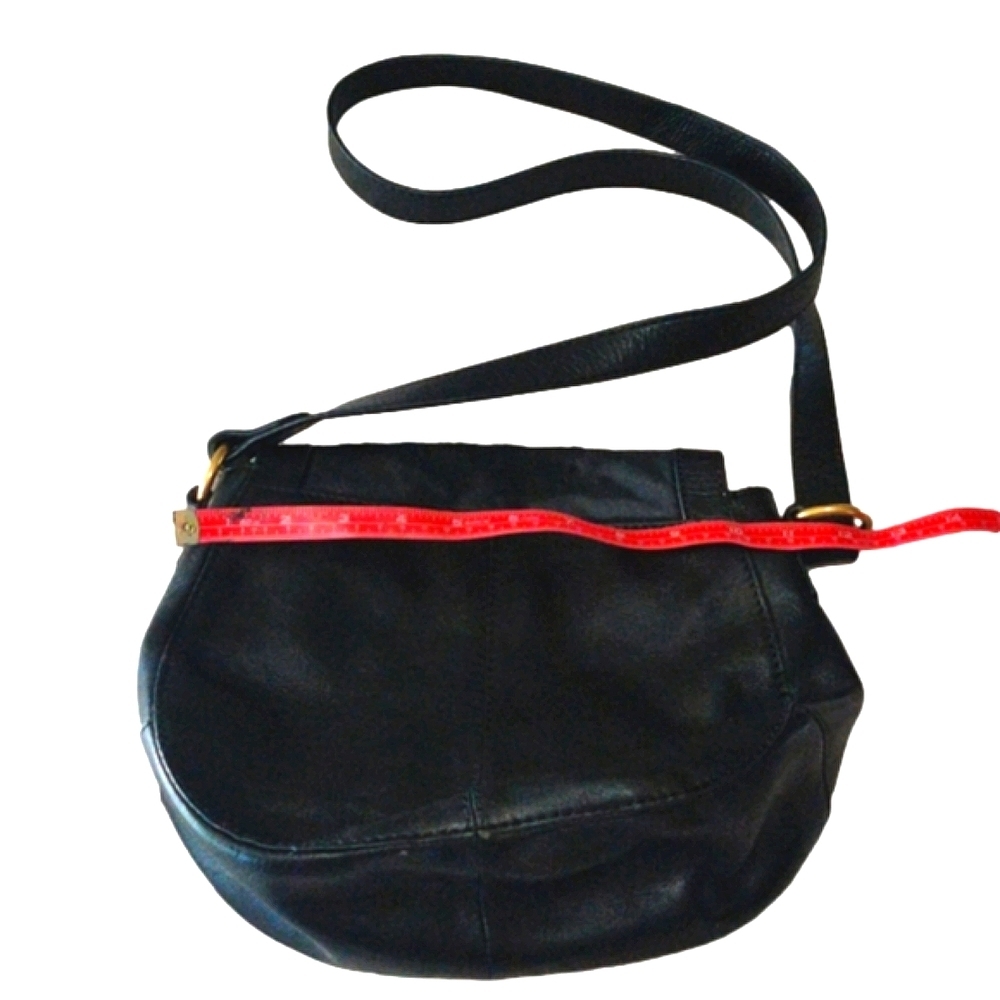 Fossil Genuine Black LEATHER and Calf Hair Bag Purse Crossbody Satchel Y2K - Picture 2 of 12